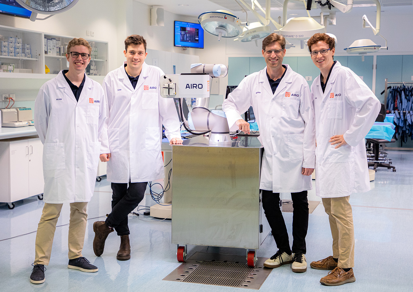 2022-01 AIROscan cadaver study engineering team with AIROscan robot